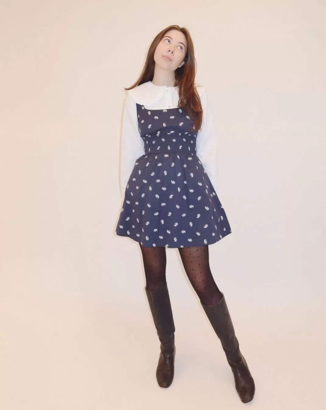 The Cher Dress - Navy Autumn Paisley