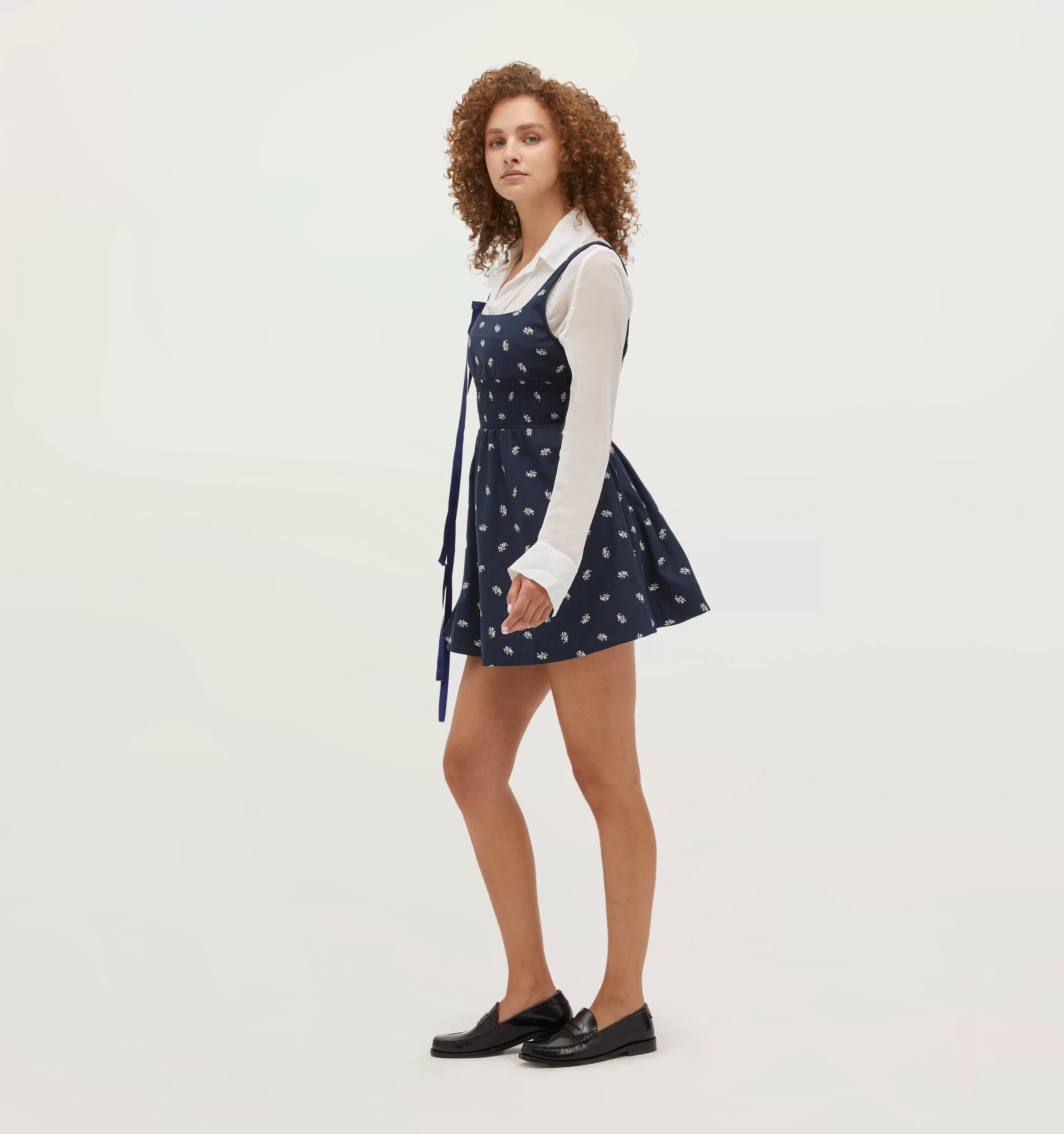 The Cher Dress - Navy Autumn Paisley