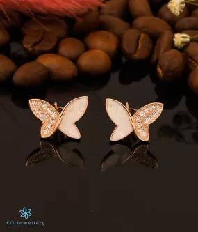 The Elegant Butterfly Silver Rosegold Earstuds