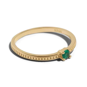 THE EMMA RING GREEN - Solid 14k yellow gold