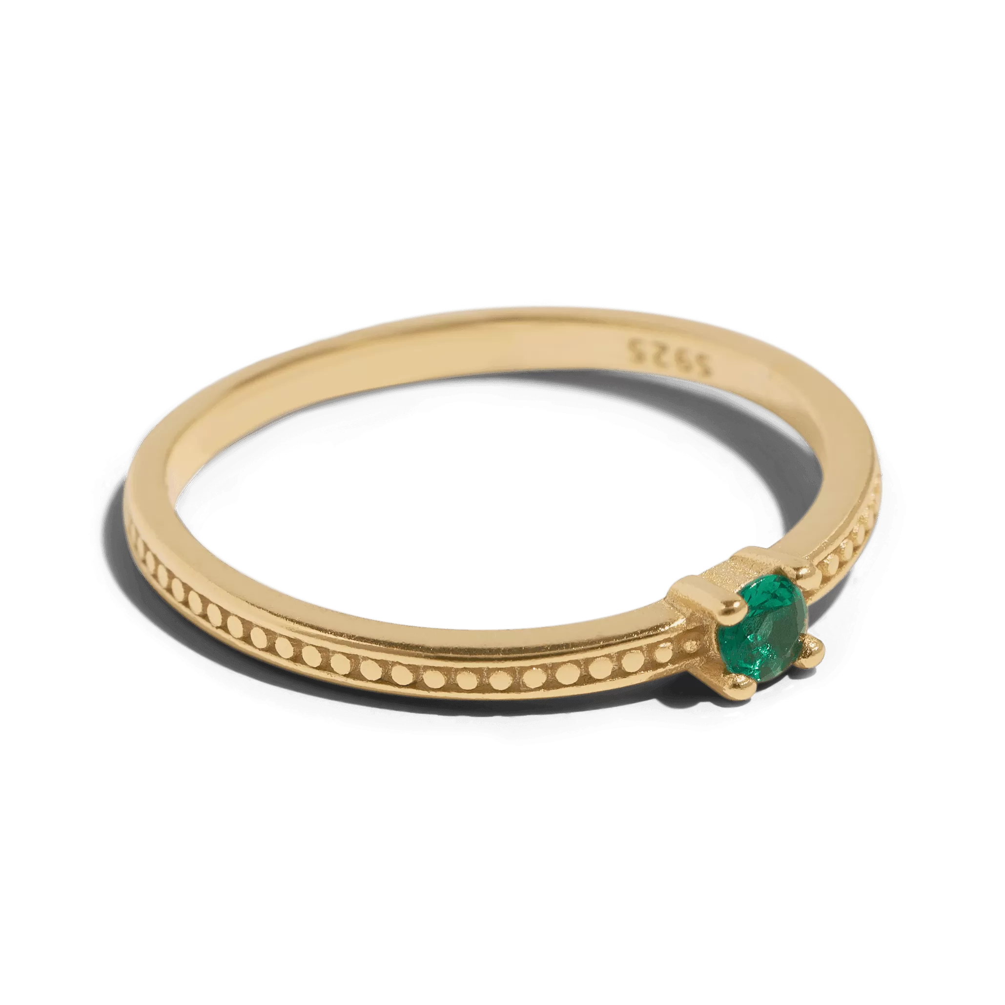 THE EMMA RING GREEN - Solid 14k yellow gold