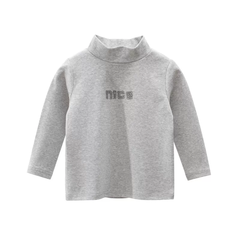 Toddler Kids Girls Solid Color Cartoon Letter Print Turtleneck Top