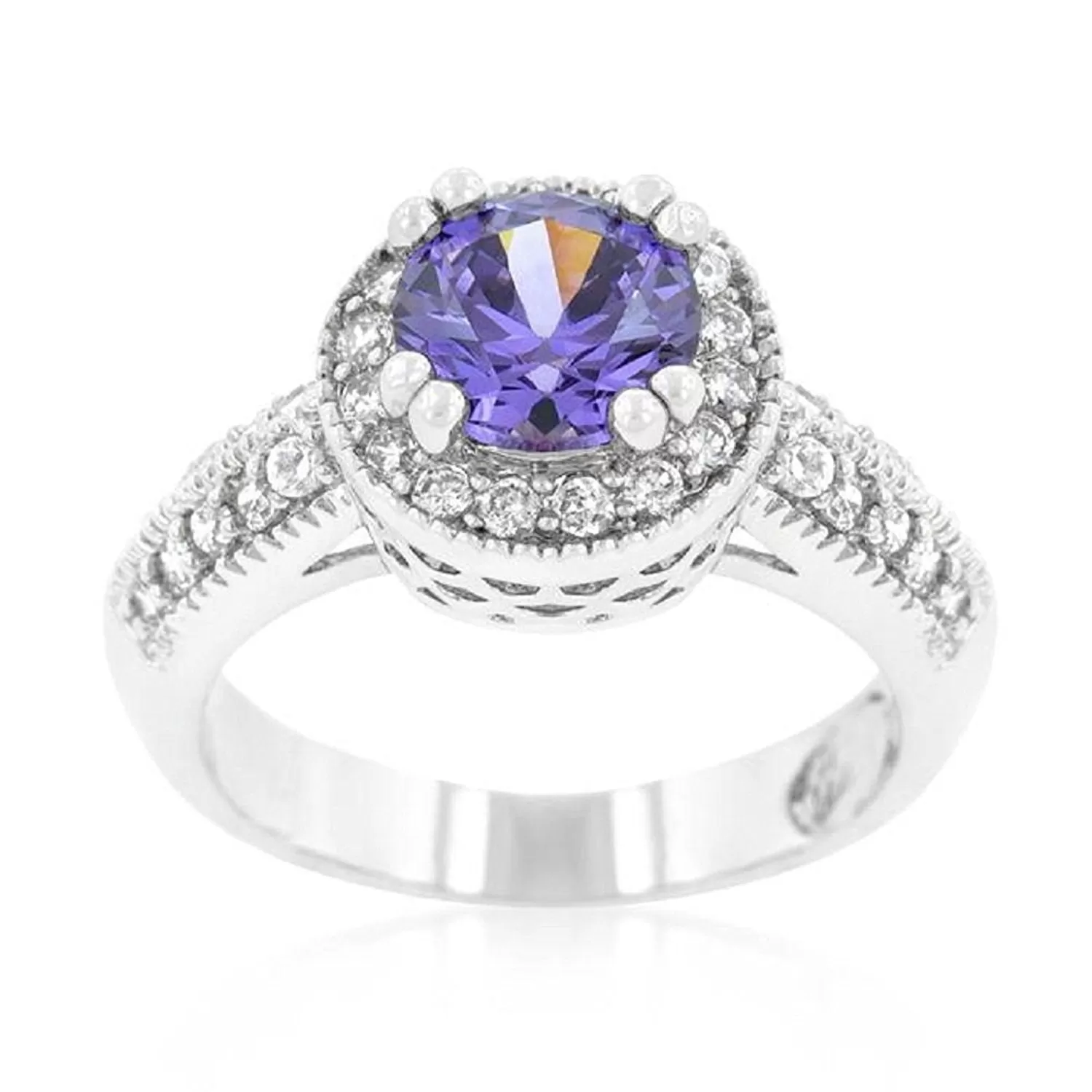 WildKlass Dark Purple Halo Engagement Ring