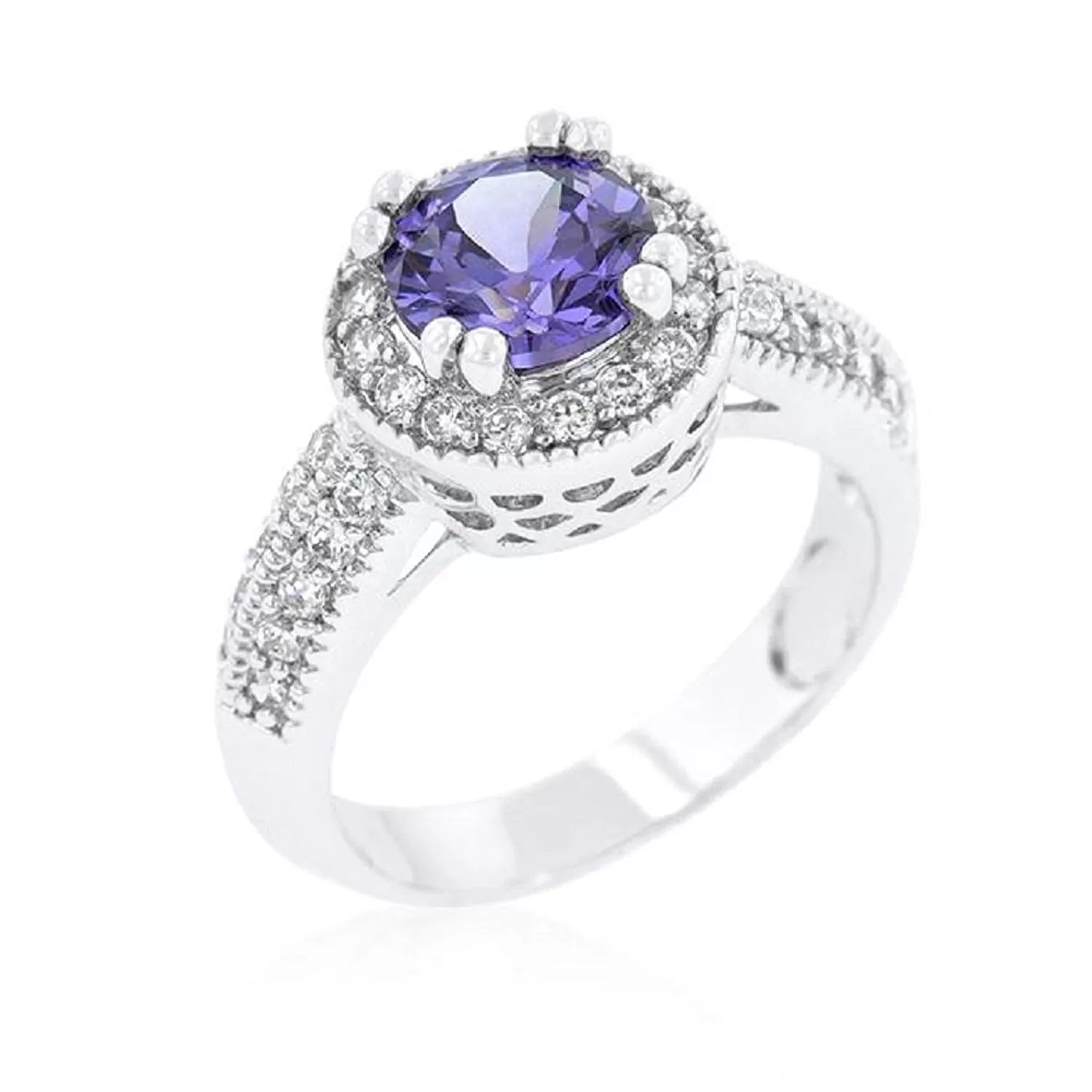 WildKlass Dark Purple Halo Engagement Ring