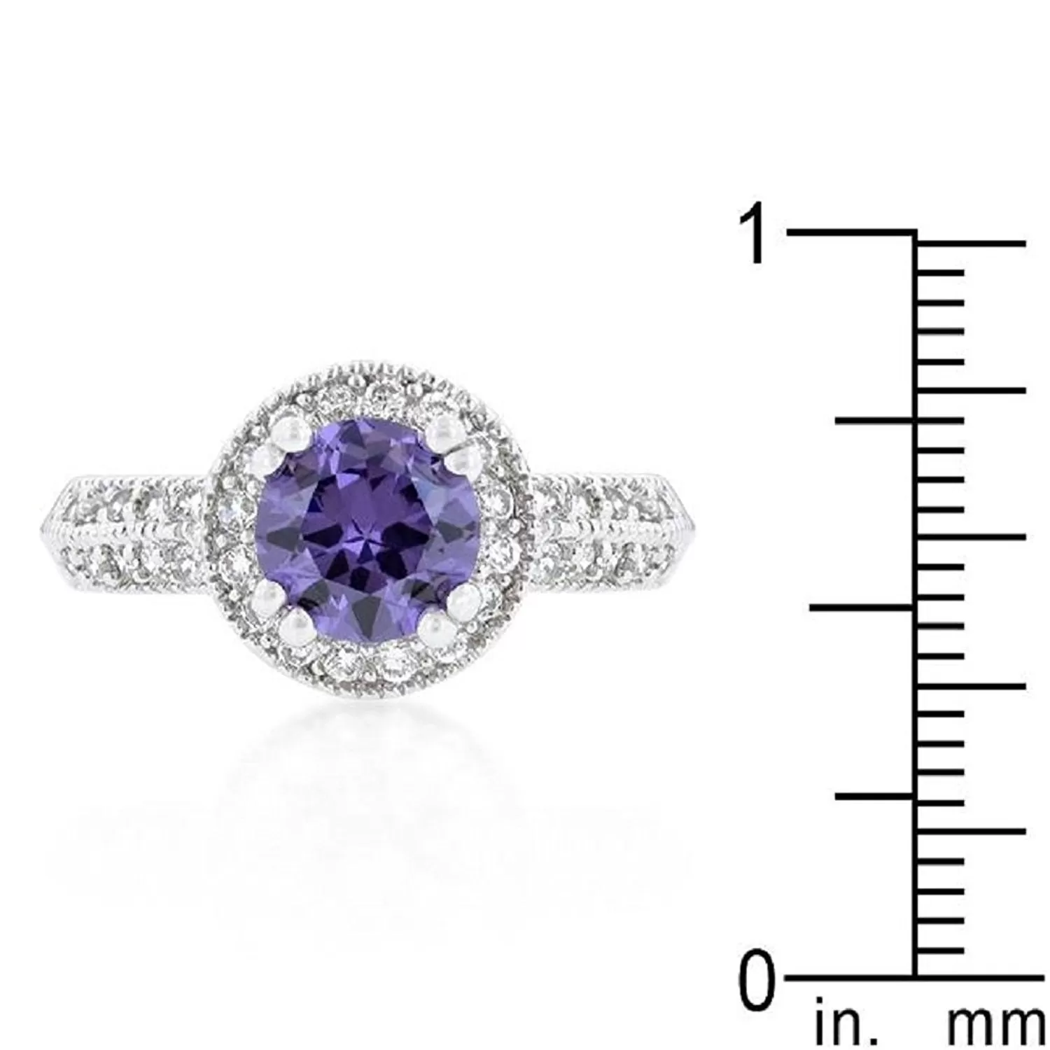 WildKlass Dark Purple Halo Engagement Ring