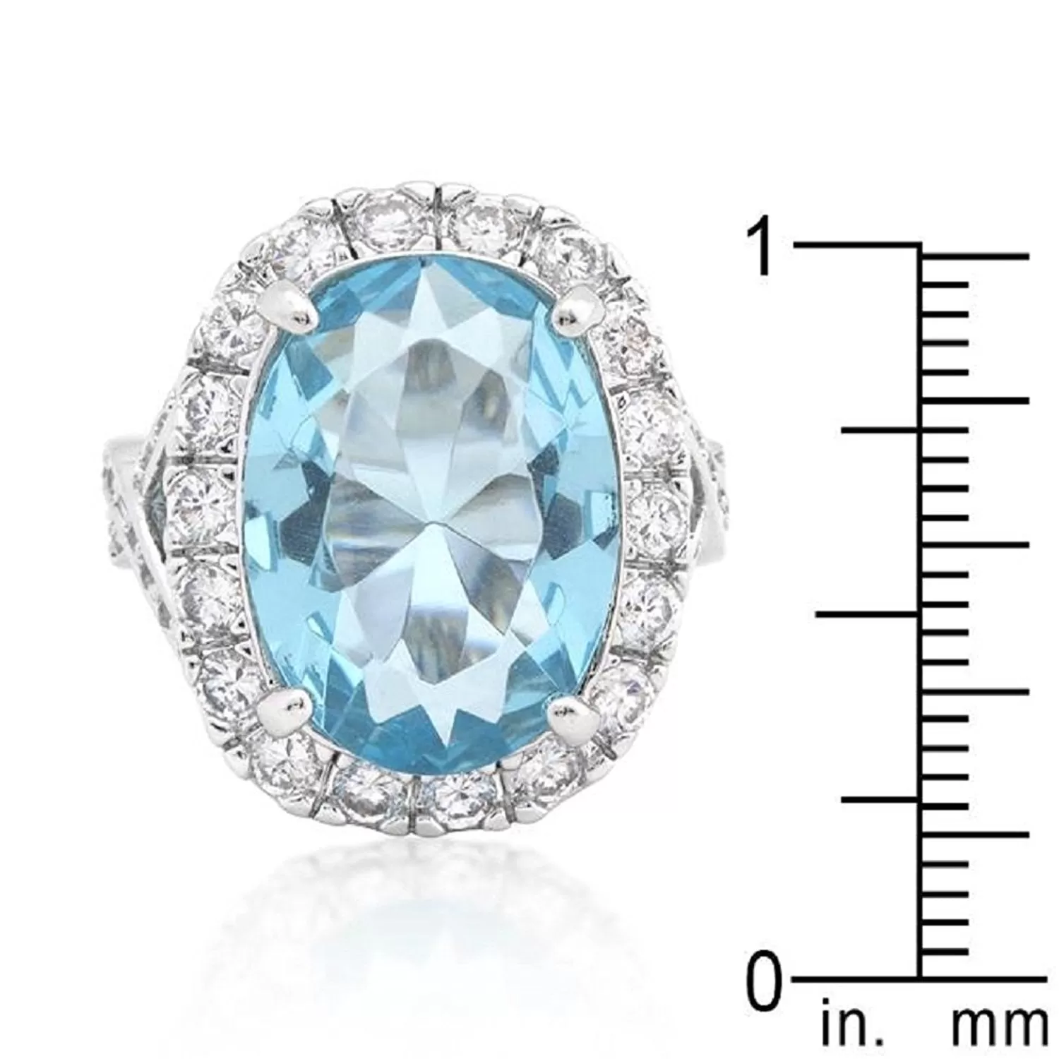 WildKlass Oval Blue Topaz Cocktail Ring