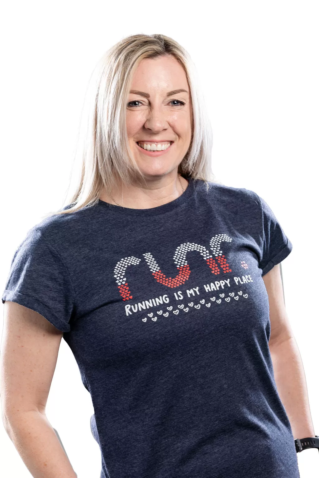 Women's Running Is My Happy Place T-Shirts - Navy