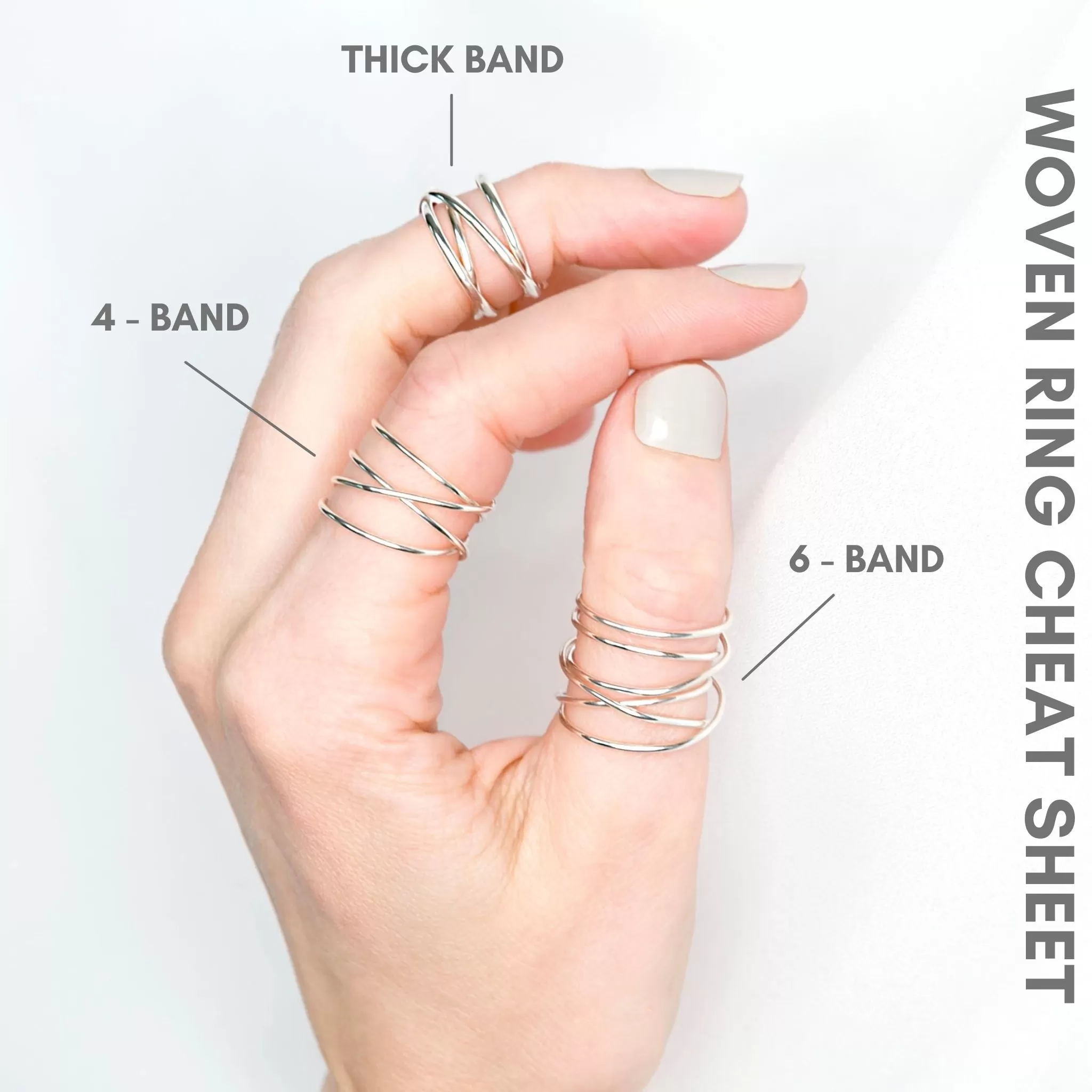 Woven 4-Band Ring - Sterling Silver - Select Sizes Only