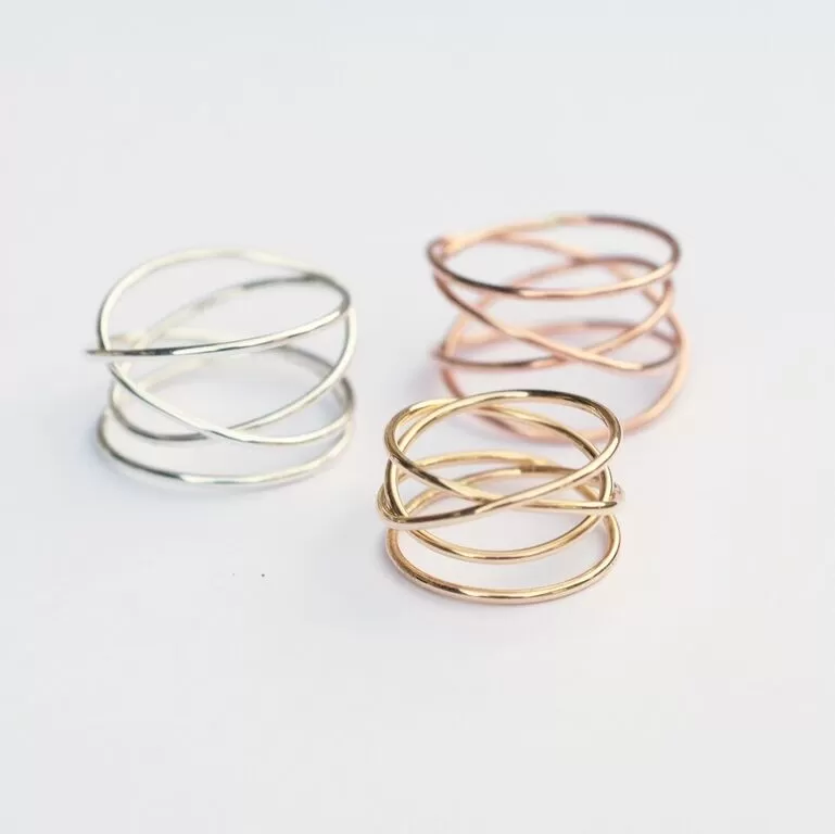 Woven 4-Band Ring - Sterling Silver - Select Sizes Only