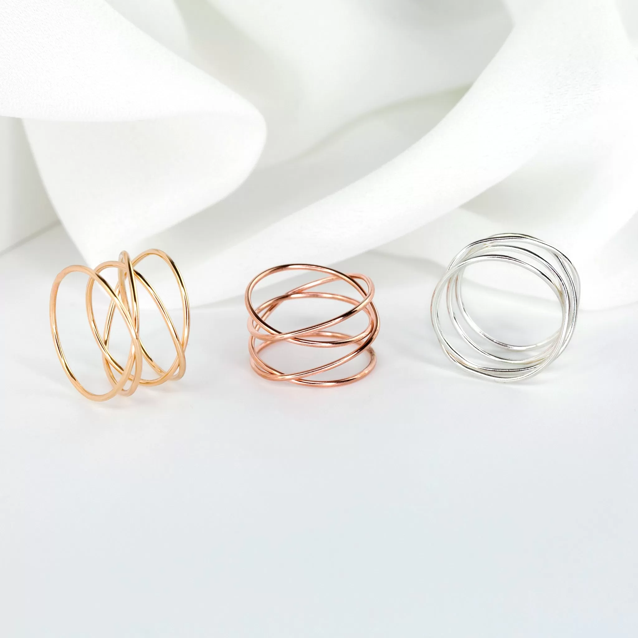 Woven 4-Band Ring - Sterling Silver - Select Sizes Only