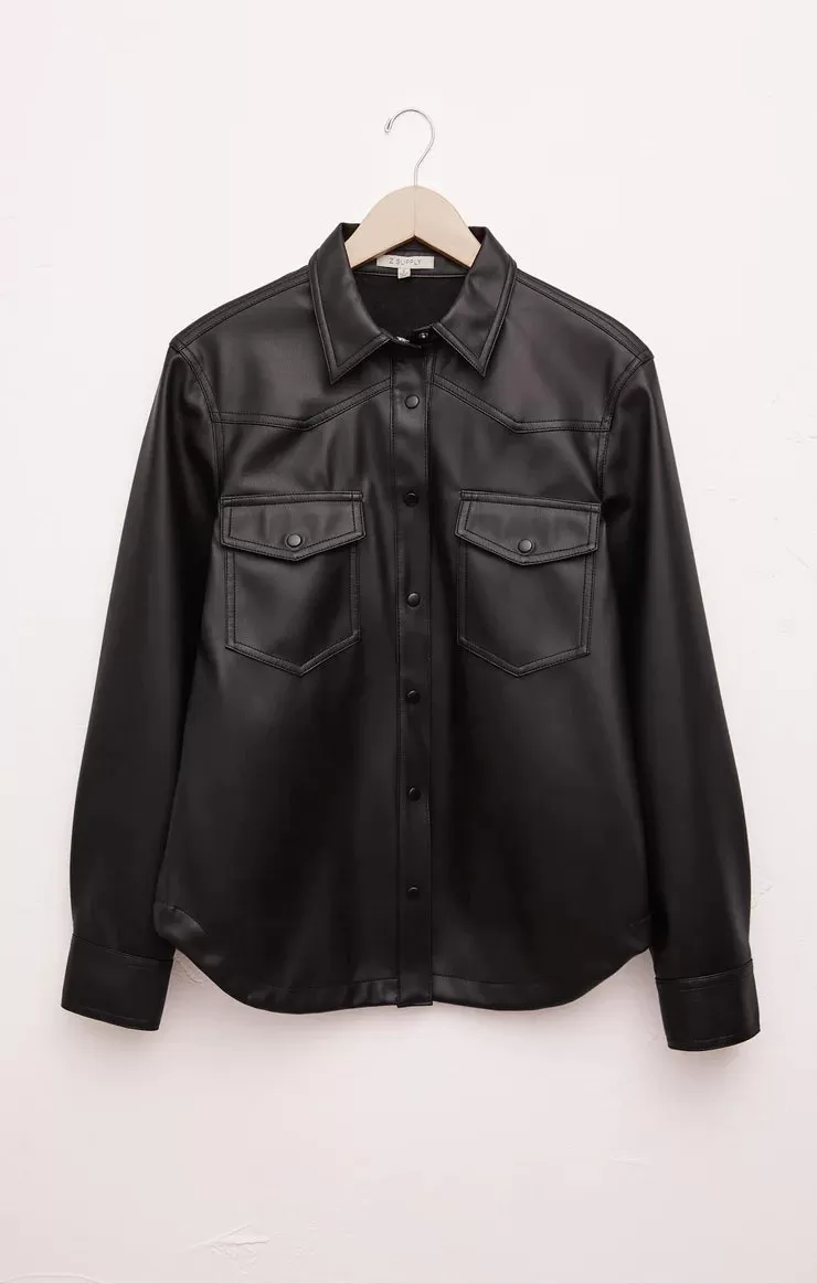 Z Supply ‘Wes Faux Leather Shirt Jacket’